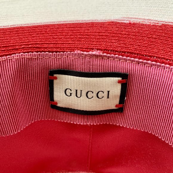 Gucci Papier Wide Brim Hat in Blue Red White. NEW - Picture 13 of 15